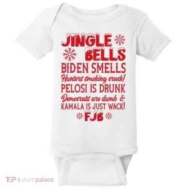 Jingle Bells Biden Smells Funny Republican Christmas Gift Baby Bodysuit