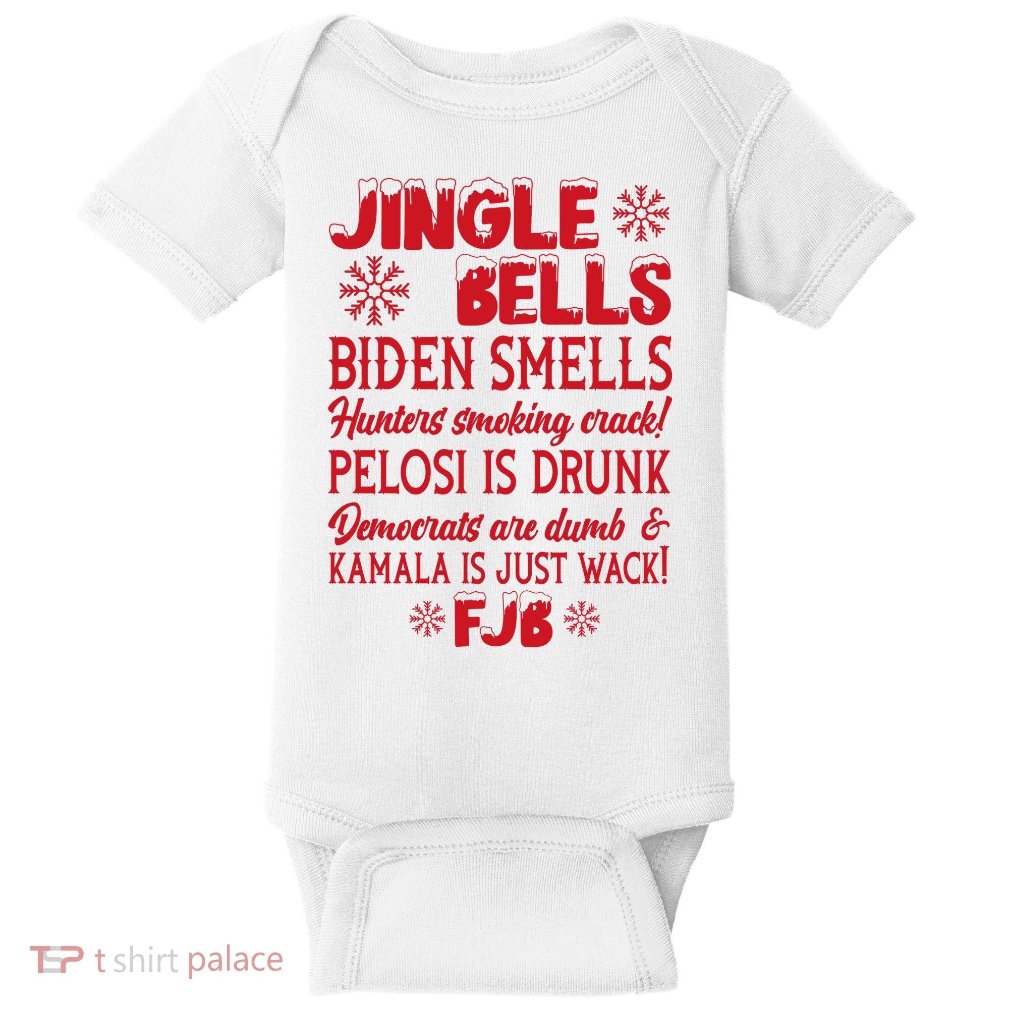 Jingle Bells Biden Smells Funny Republican Christmas Gift Baby Bodysuit