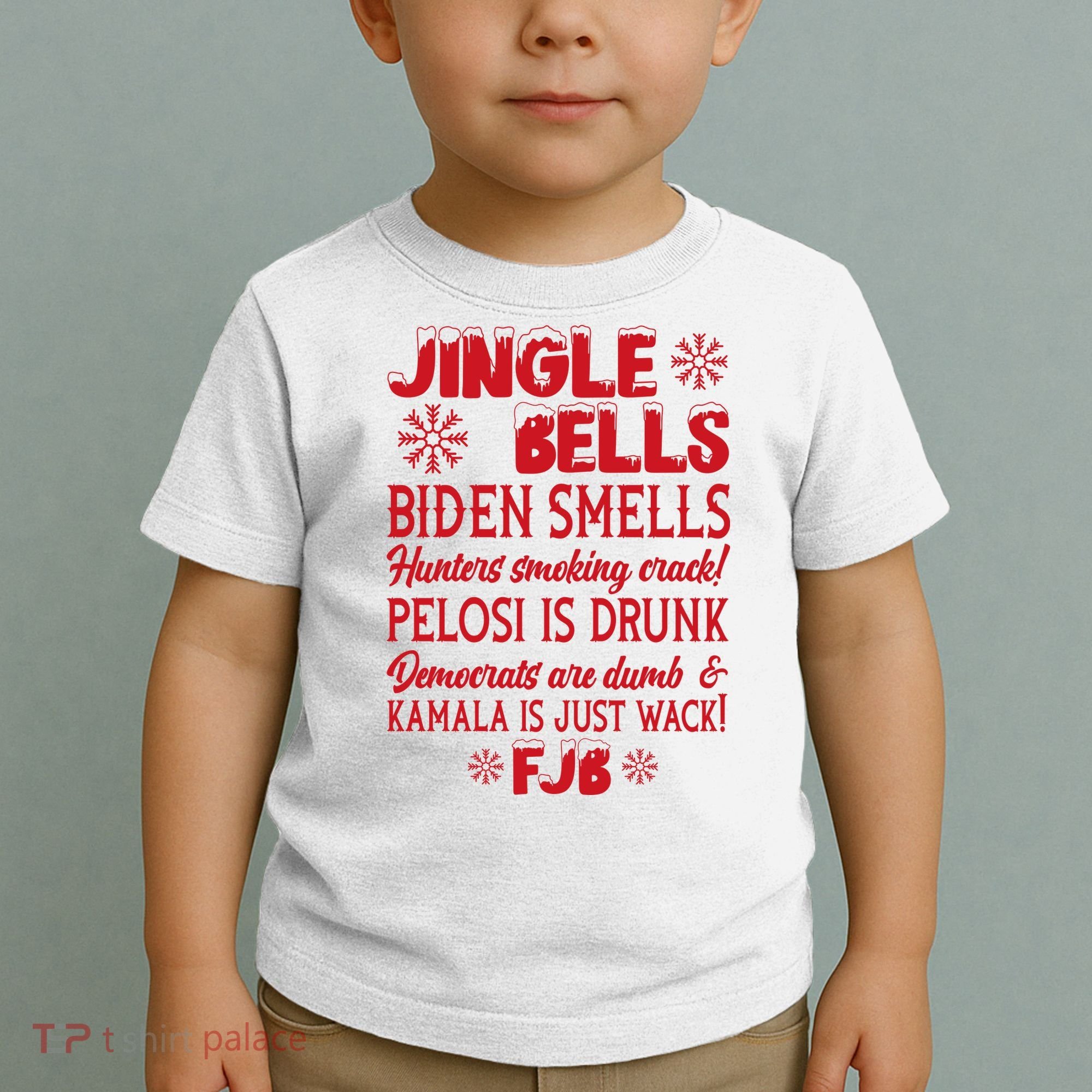 Jingle Bells Biden Smells Funny Republican Christmas Gift Toddler T-Shirt