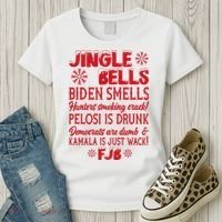 Jingle Bells Biden Smells Funny Republican Christmas Gift Women's T-Shirt thumb 3