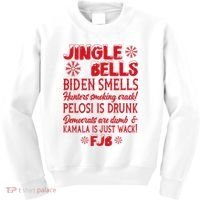 Jingle Bells Biden Smells Funny Republican Christmas Gift Kids Sweatshirt thumb 0