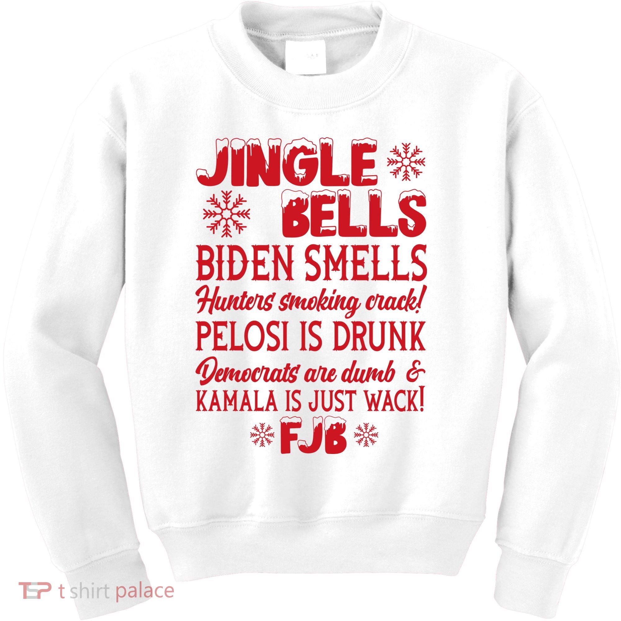 Jingle Bells Biden Smells Funny Republican Christmas Gift Kids Sweatshirt
