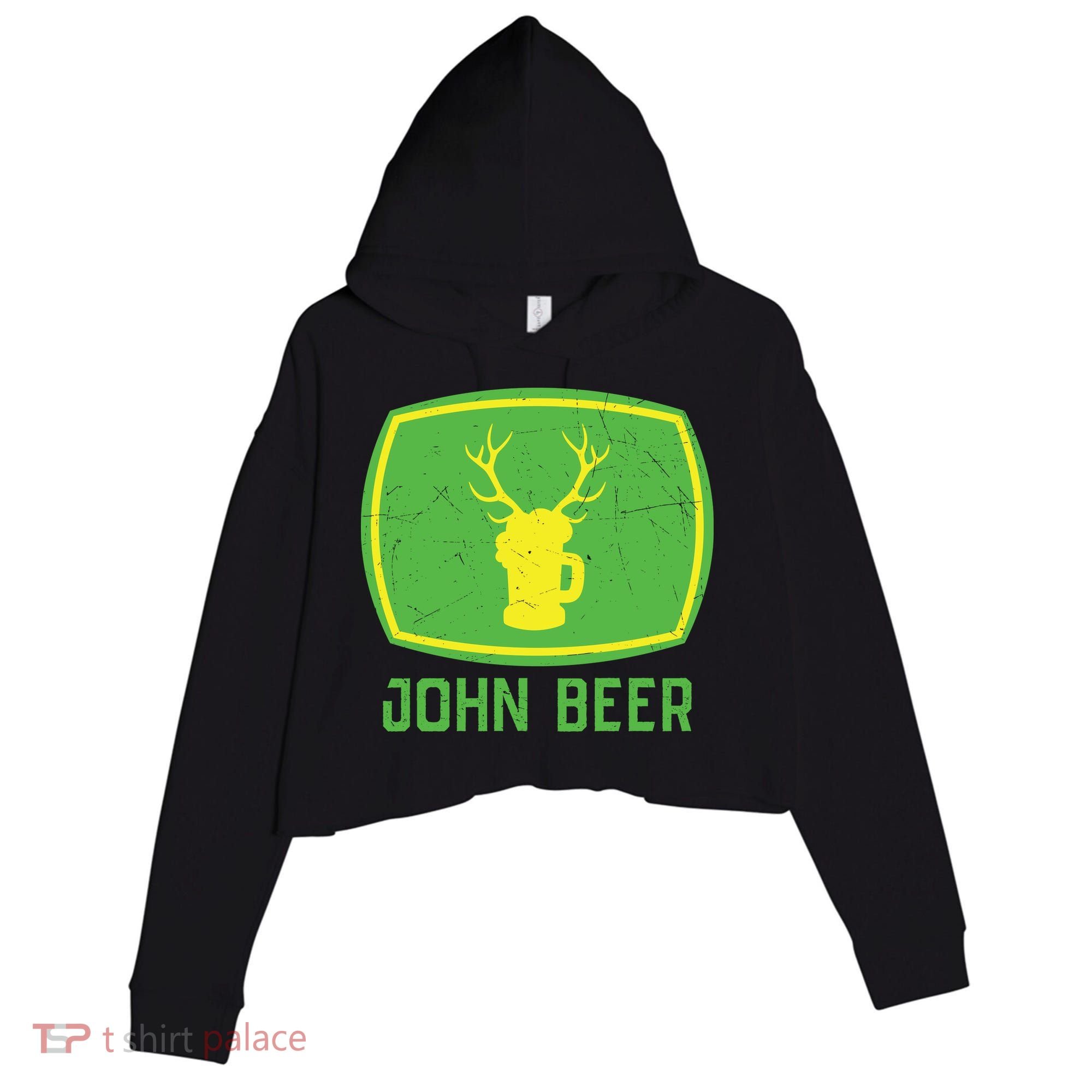 John Beer Beer Gift Beer Lover Crop Fleece Hoodie