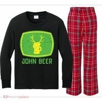 John Beer Beer Gift Beer Lover Kids Long Sleeve Plaid Pajama Set thumb 0