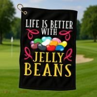 Jelly Bean Candy Beans Vegan Flavors Gift Golf Towel thumb 1
