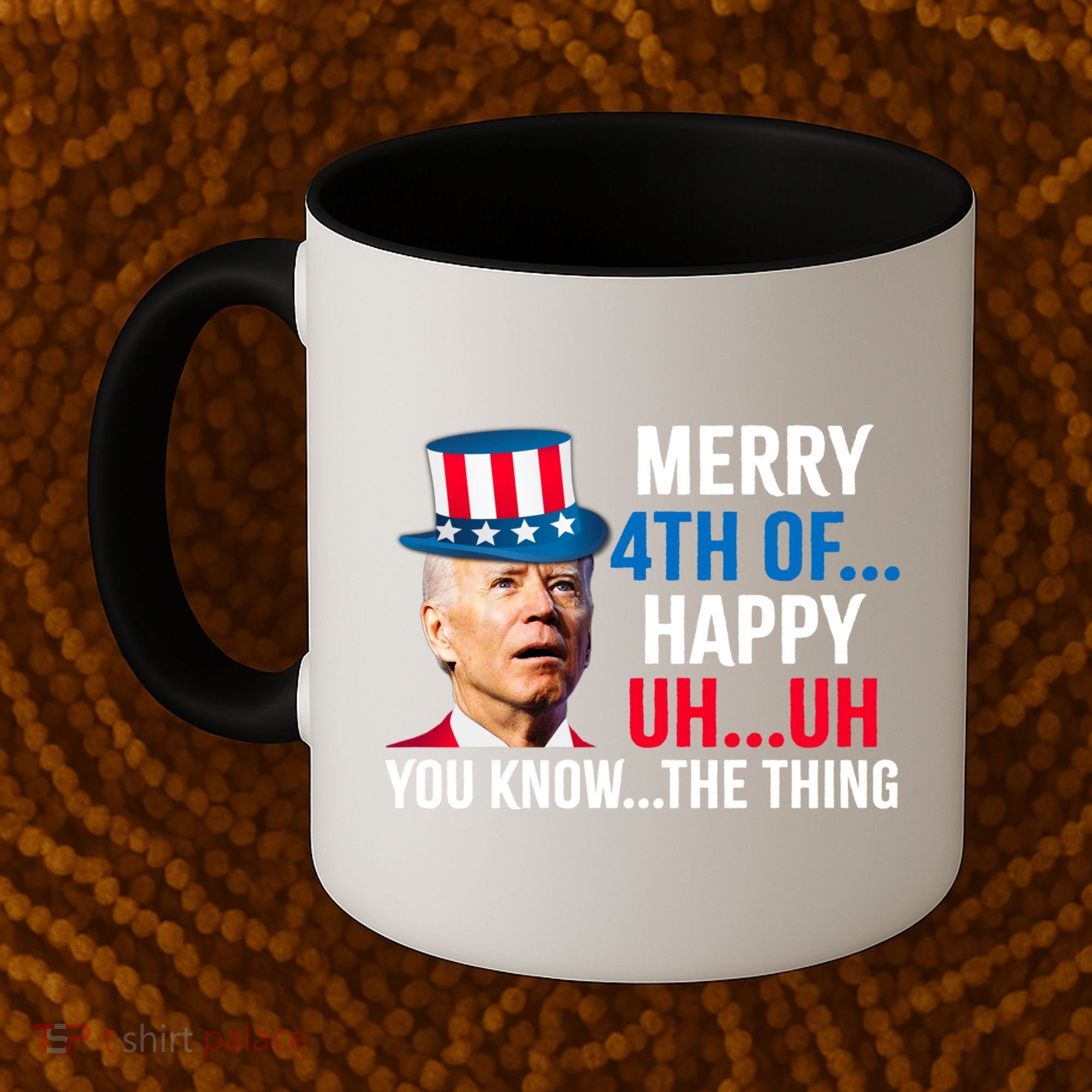Joe Biden Confused Merry Happy Funny 4th Of July Coffee Mug