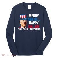 Joe Biden Confused Merry Happy Funny 4th Of July Long Sleeve Shirt thumb 0