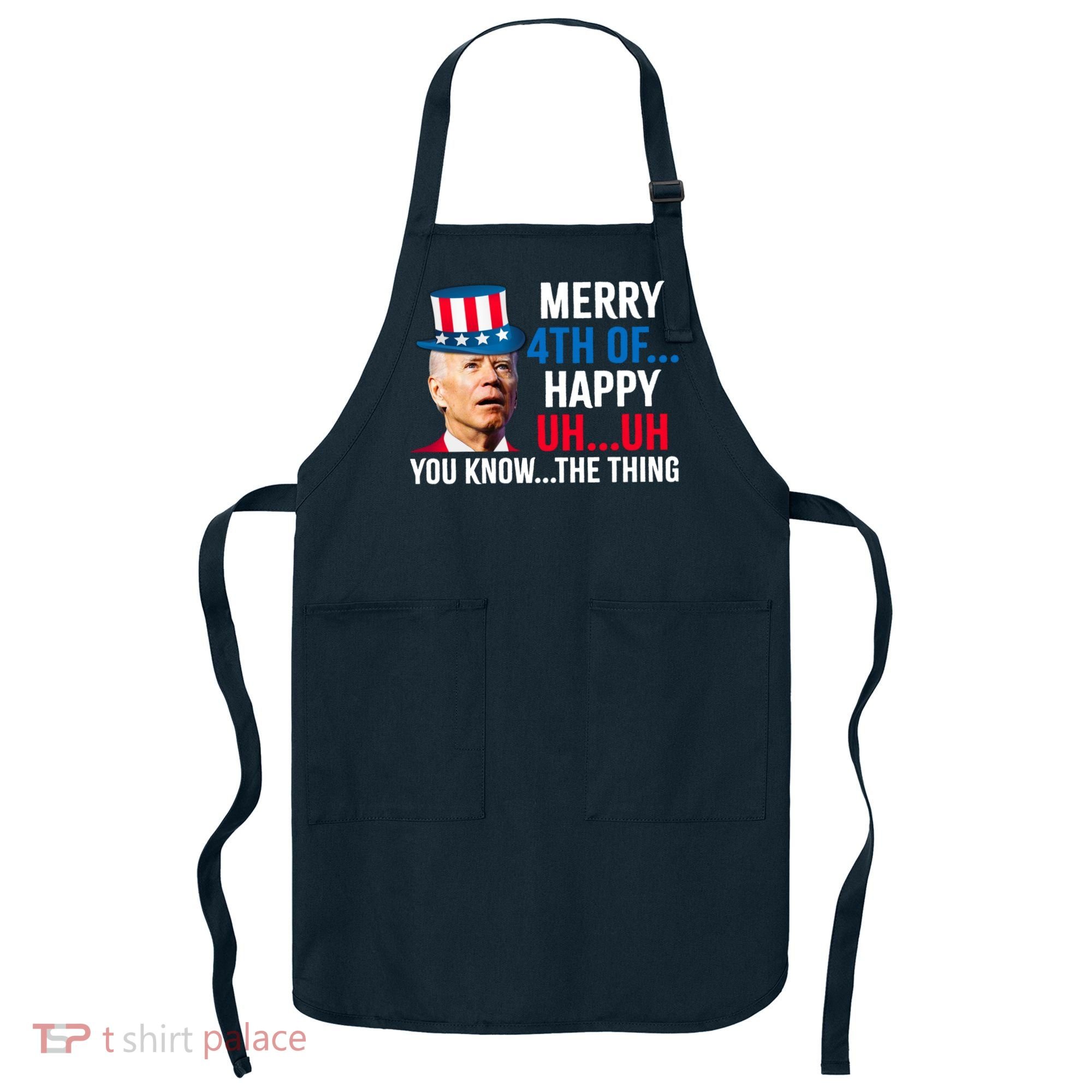 Joe Biden Confused Merry Happy Funny 4th Of July Apron