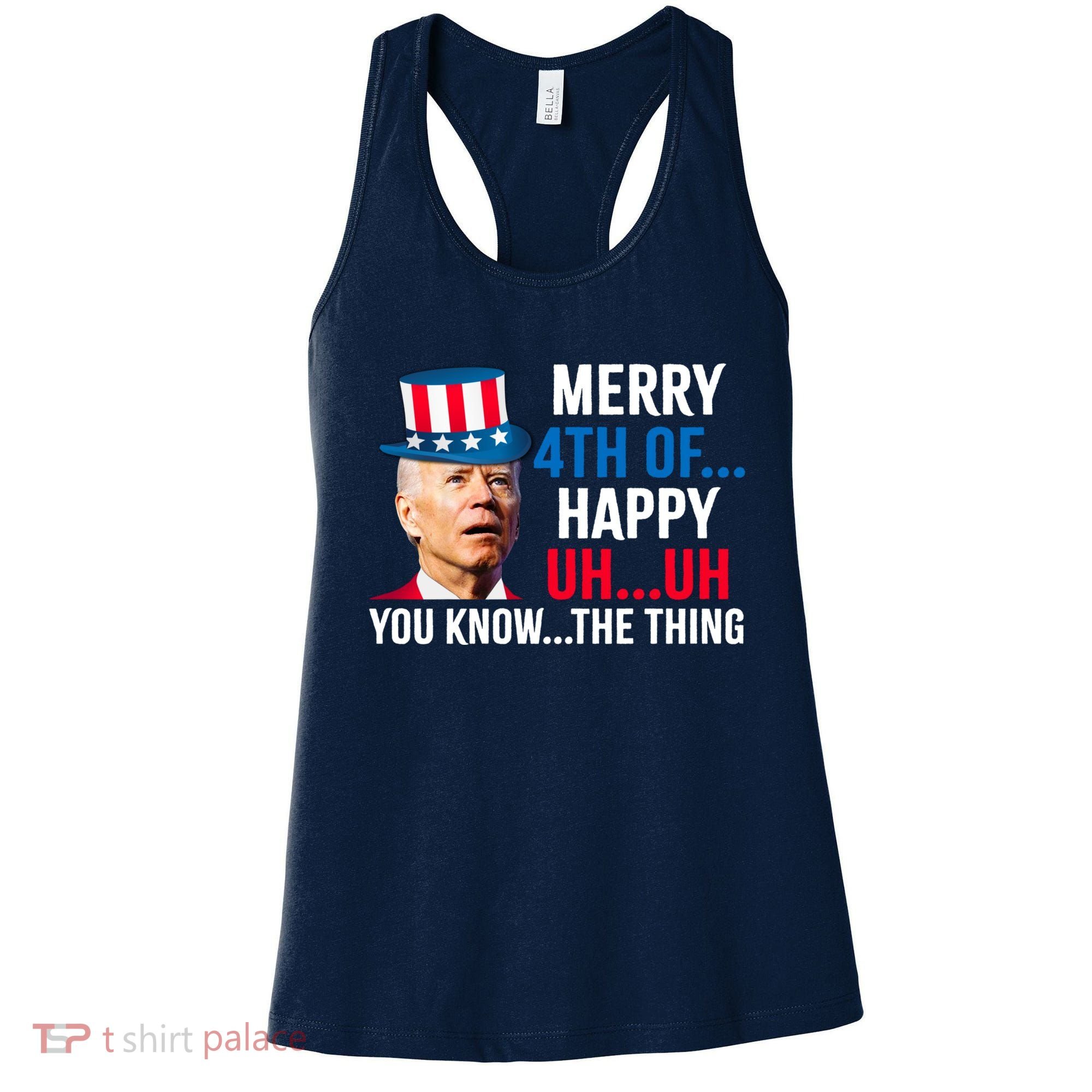Joe Biden Confused Merry Happy Funny 4th Of July Women's Tank Top