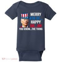 Joe Biden Confused Merry Happy Funny 4th Of July Baby Bodysuit thumb 0