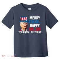 Joe Biden Confused Merry Happy Funny 4th Of July Toddler T-Shirt thumb 0