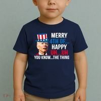 Joe Biden Confused Merry Happy Funny 4th Of July Toddler T-Shirt thumb 2