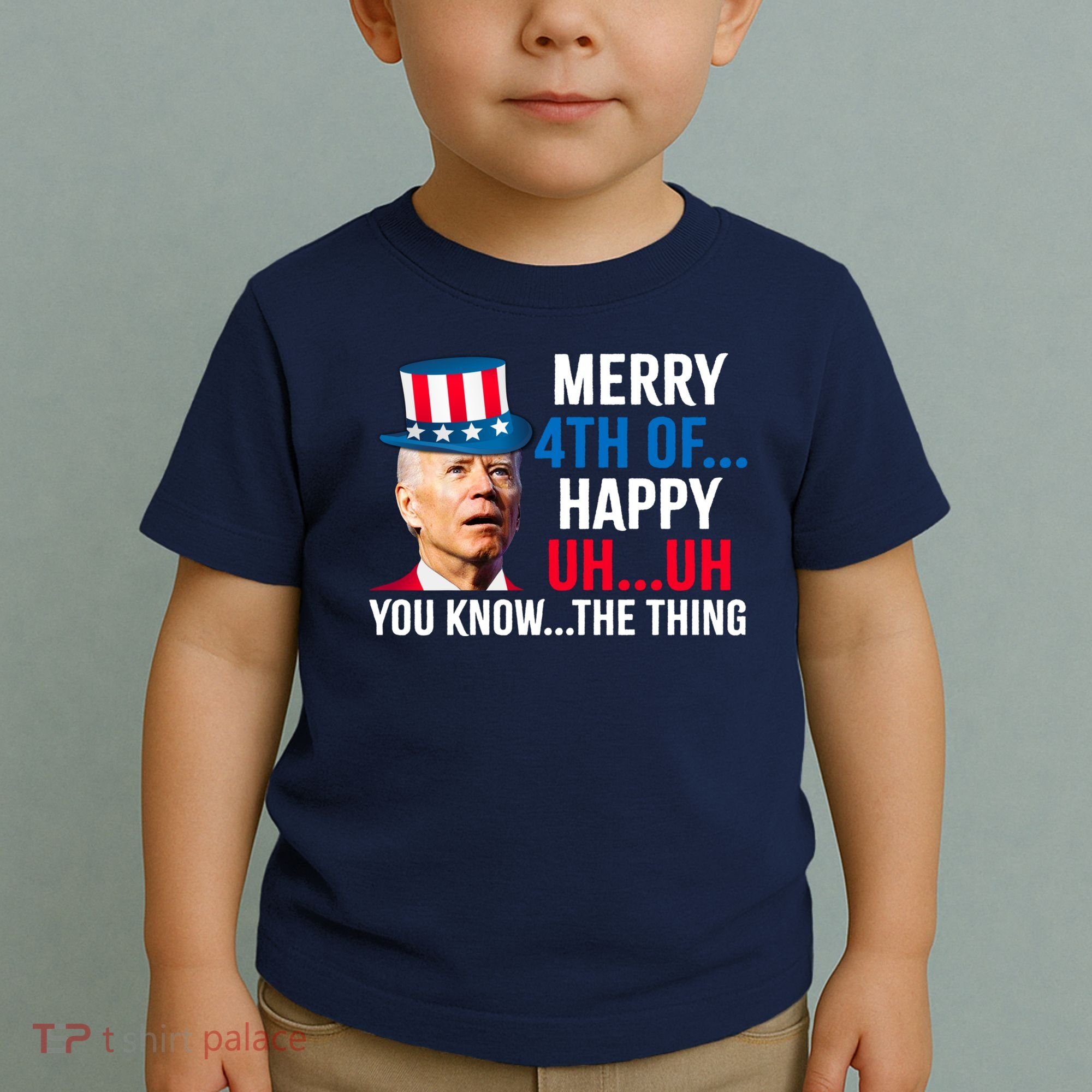 Joe Biden Confused Merry Happy Funny 4th Of July Toddler T-Shirt