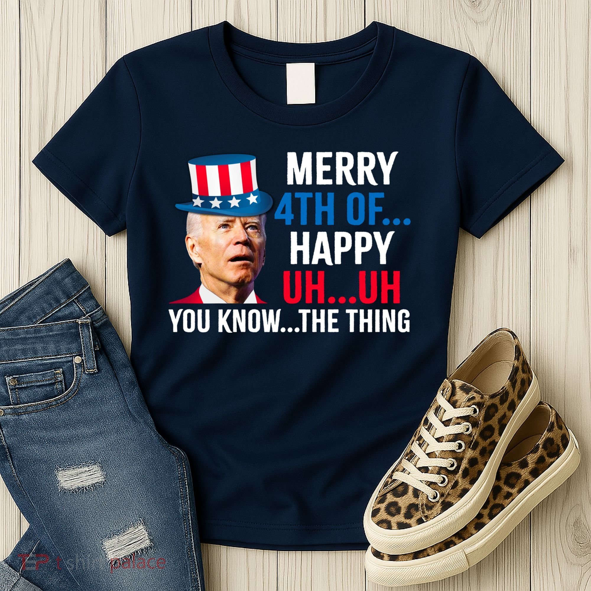 Joe Biden Confused Merry Happy Funny 4th Of July Women's T-Shirt