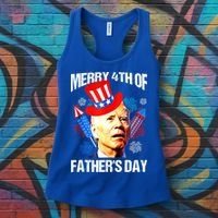 Joe Biden Confused Merry 4th Of Fathers Day Fourth Of July Women's Tank Top thumb 3