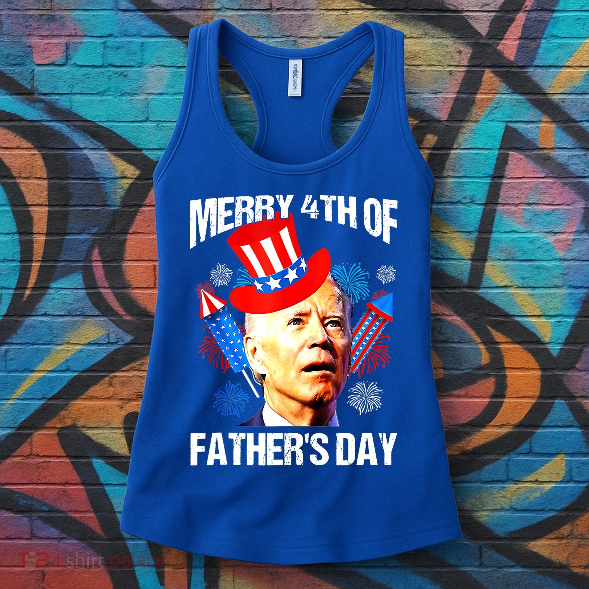 Joe Biden Confused Merry 4th Of Fathers Day Fourth Of July Women's Tank Top