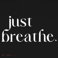 Just Breathe Cute Graphic Mindfulness Meditation Yoga Funny Gift USA-Made Doggie Bandana thumb 2