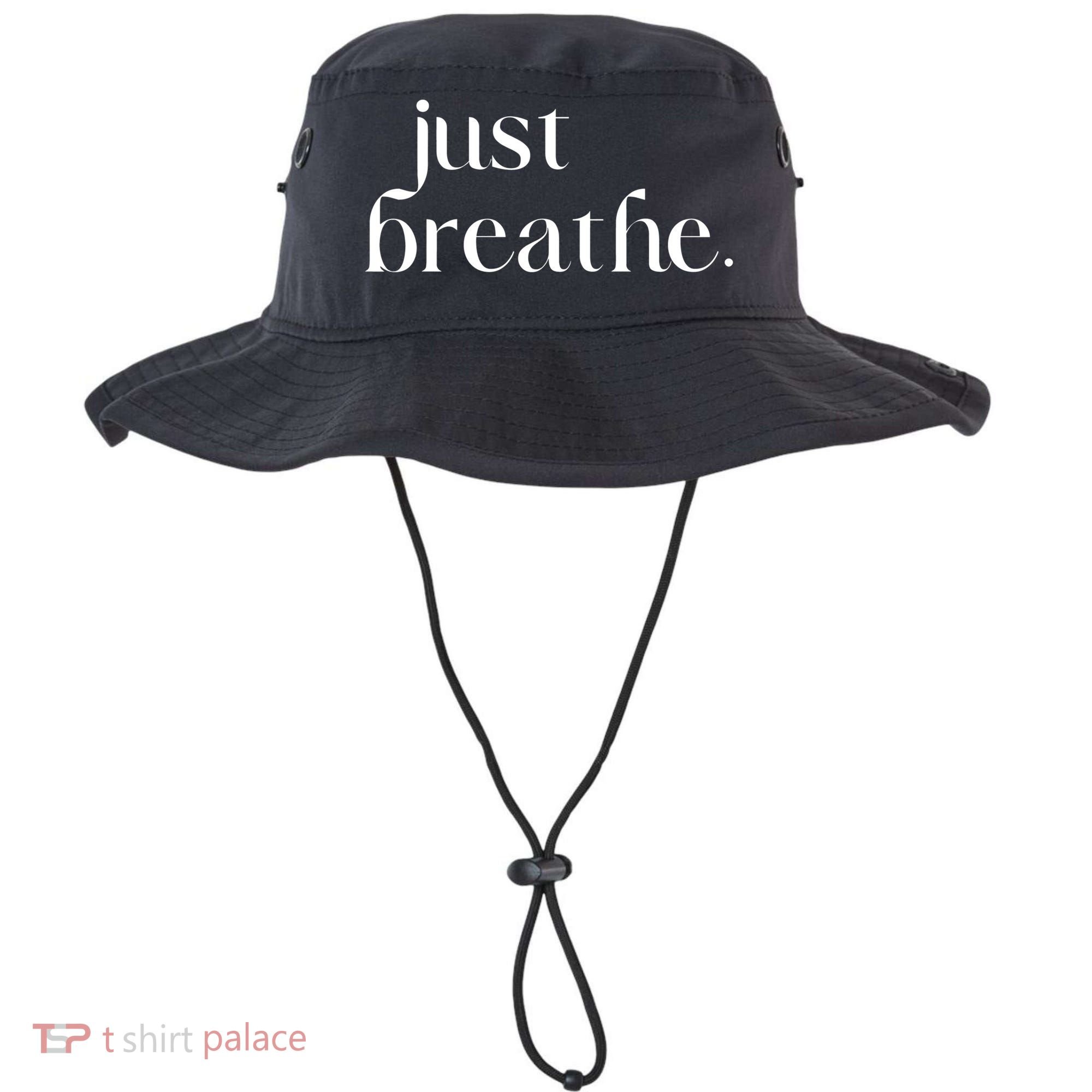 Just Breathe Cute Graphic Mindfulness Meditation Yoga Funny Gift Bucket Hat