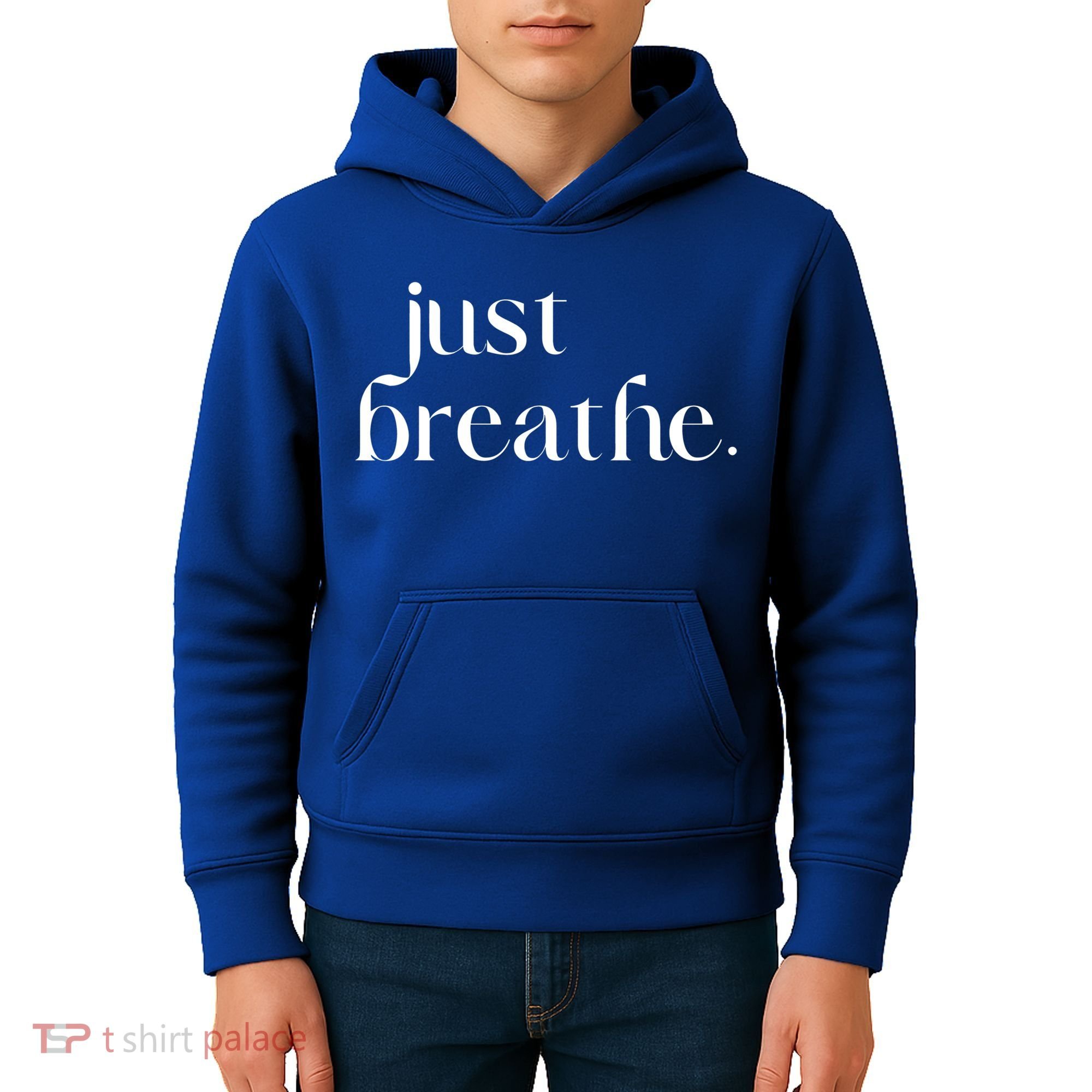 Just Breathe Cute Graphic Mindfulness Meditation Yoga Funny Gift Kids Hoodie