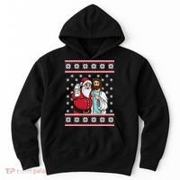Jingle Bros Christmas Drinking Party Santa Jesus Rum Lovers Hoodie thumb 0