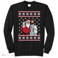 Jingle Bros Christmas Drinking Party Santa Jesus Rum Lovers Sweatshirt thumb 0