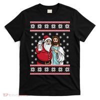 Jingle Bros Christmas Drinking Party Santa Jesus Rum Lovers T-Shirt thumb 0