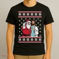 Jingle Bros Christmas Drinking Party Santa Jesus Rum Lovers T-Shirt thumb 3