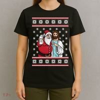 Jingle Bros Christmas Drinking Party Santa Jesus Rum Lovers T-Shirt thumb 4