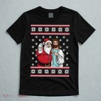 Jingle Bros Christmas Drinking Party Santa Jesus Rum Lovers T-Shirt thumb 5
