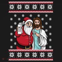 Jingle Bros Christmas Drinking Party Santa Jesus Rum Lovers Women's Hoodie thumb 2