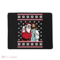 Jingle Bros Christmas Drinking Party Santa Jesus Rum Lovers Mousepad thumb 0