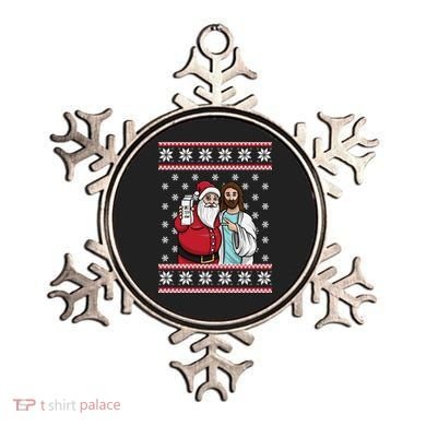 Jingle Bros Christmas Drinking Party Santa Jesus Rum Lovers Ornament