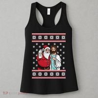 Jingle Bros Christmas Drinking Party Santa Jesus Rum Lovers Women's Tank Top thumb 3