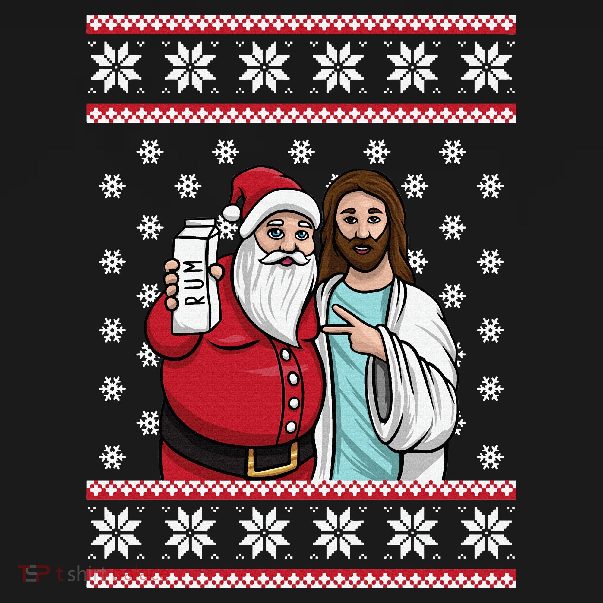 Jingle Bros Christmas Drinking Party Santa Jesus Rum Lovers Women's Tank Top