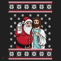 Jingle Bros Christmas Drinking Party Santa Jesus Rum Lovers Golf Towel thumb 3