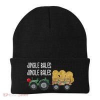 Jingle Bales Christmas Tree Tractor Farmer Farming Family Gift Beanie thumb 0