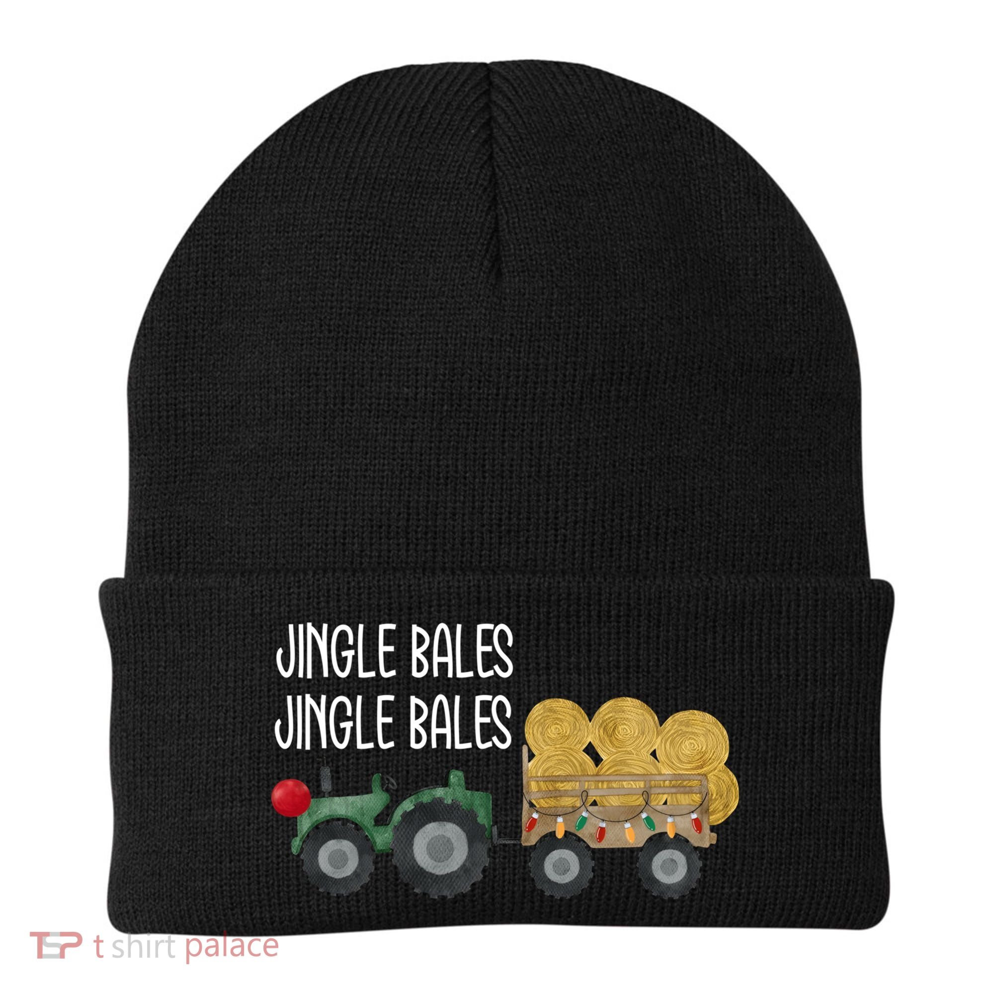 Jingle Bales Christmas Tree Tractor Farmer Farming Family Gift Beanie