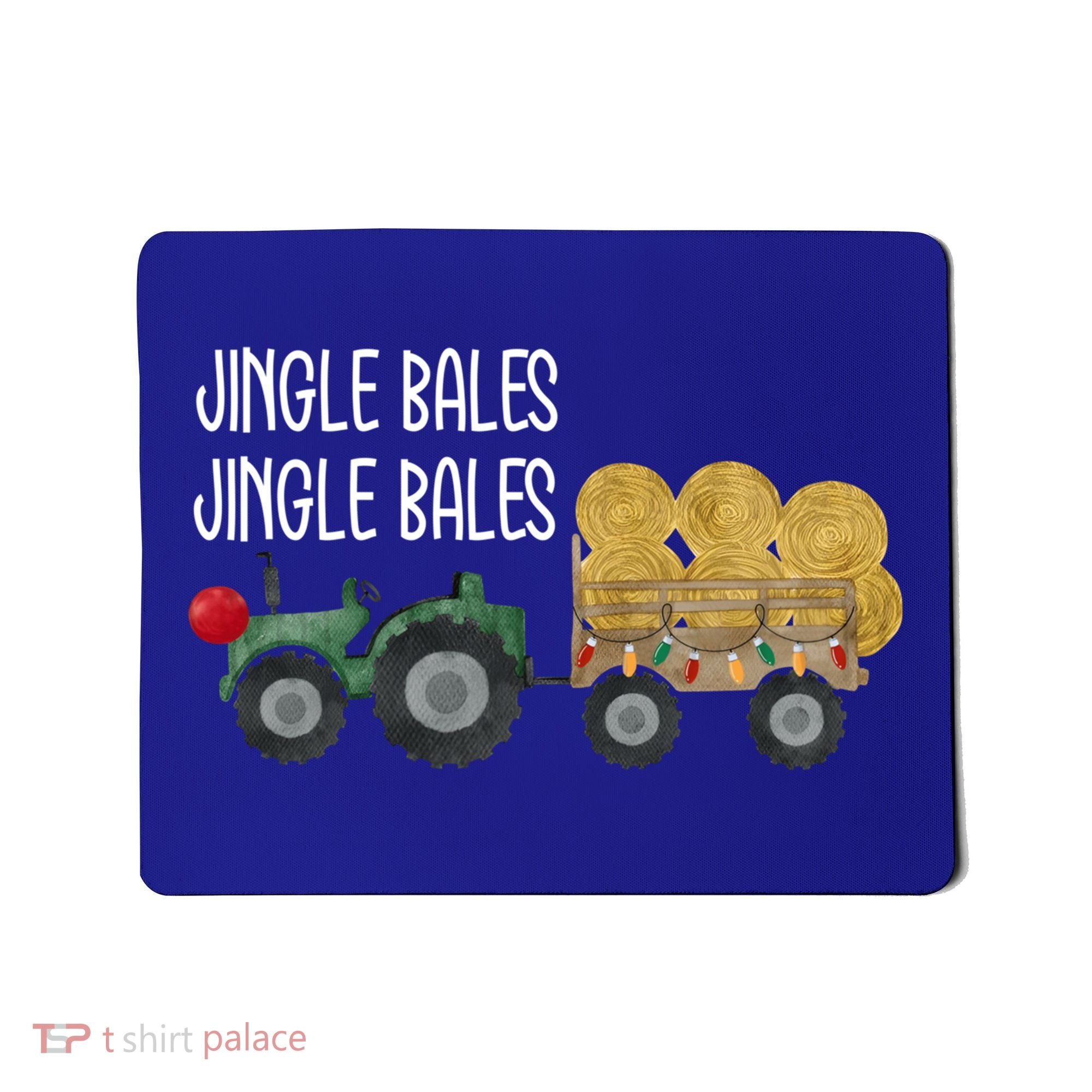 Jingle Bales Christmas Tree Tractor Farmer Farming Family Gift Mousepad