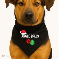 Jingle Balls Christmas  Matching Couple Chestnuts USA-Made Doggie Bandana thumb 1