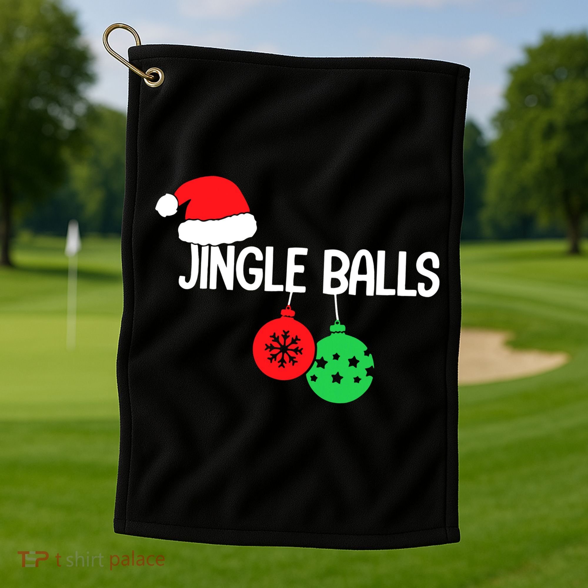 Jingle Balls Christmas  Matching Couple Chestnuts Golf Towel