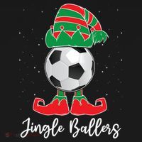 Jingle Ballers Christmas Soccer Ball Xmas Elf Squad Holiday Gift Women's Hoodie thumb 2