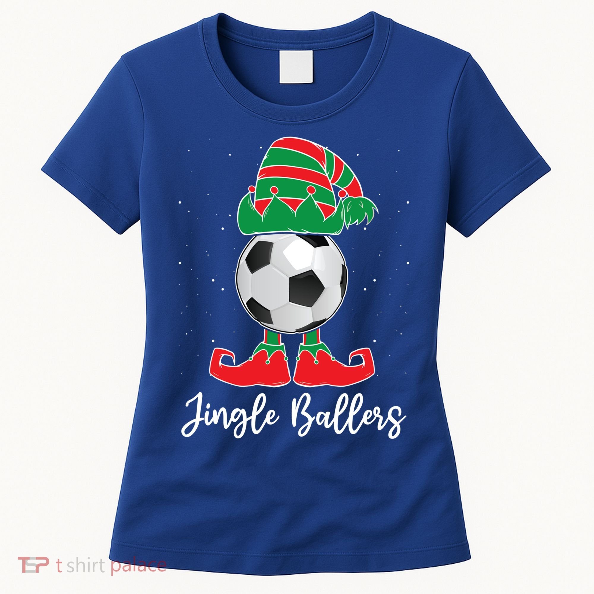 Jingle Ballers Christmas Soccer Ball Xmas Elf Squad Holiday Gift Women's T-Shirt