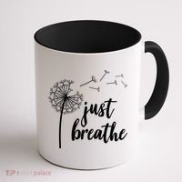 Just Breathe Dandelion Mental Health Coffee Mug thumb 1