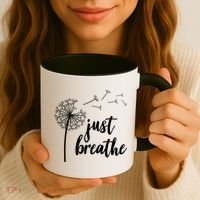 Just Breathe Dandelion Mental Health Coffee Mug thumb 3