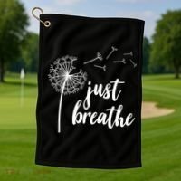 Just Breathe Dandelion Mental Health Golf Towel thumb 1