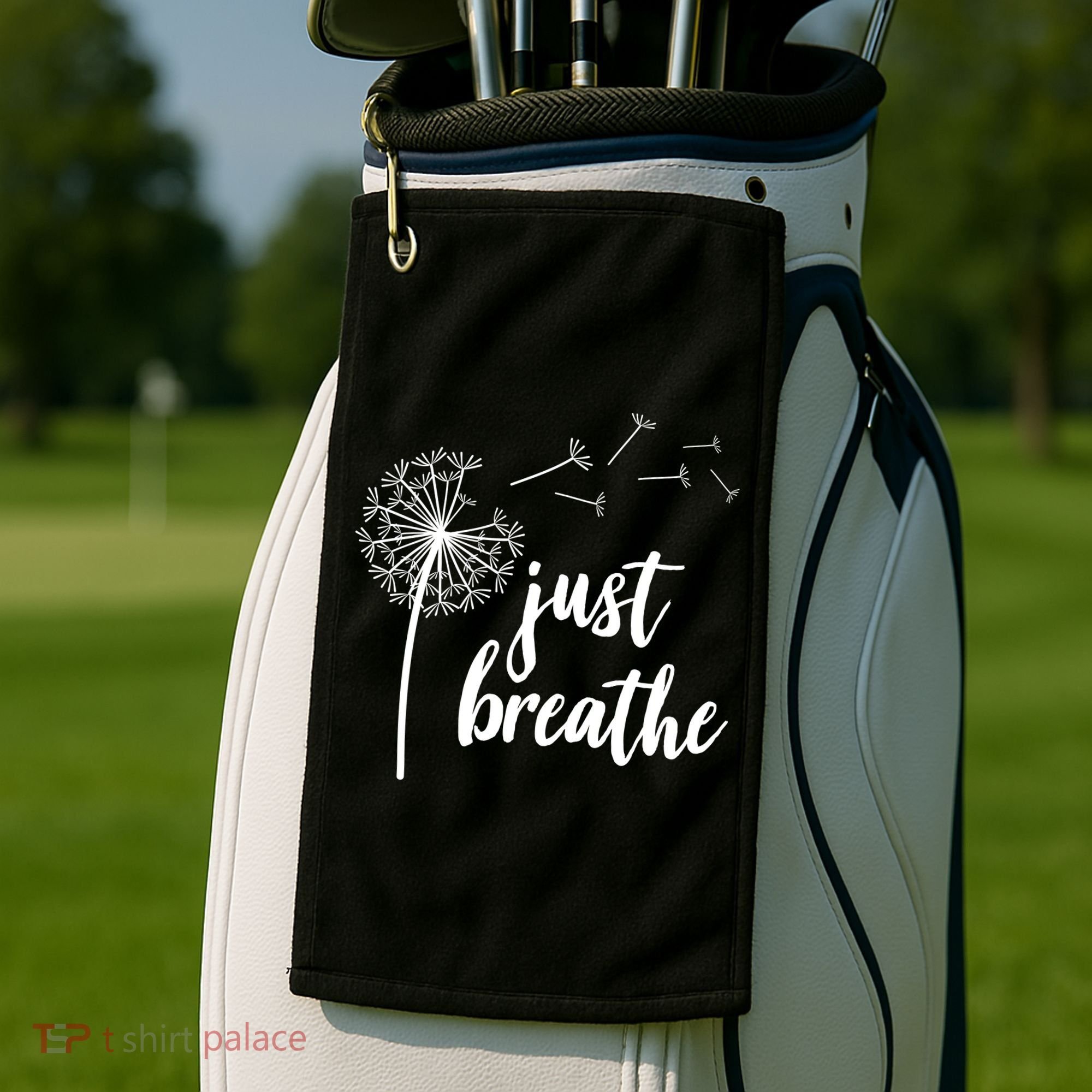 Just Breathe Dandelion Mental Health Golf Towel