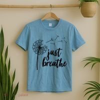 Just Breathe Dandelion Mental Health T-Shirt thumb 2