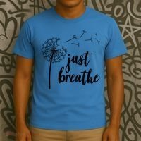 Just Breathe Dandelion Mental Health T-Shirt thumb 3