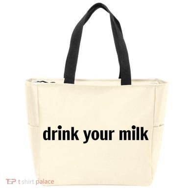 Drink Your Milk Daily Funny Meme Tote Bag