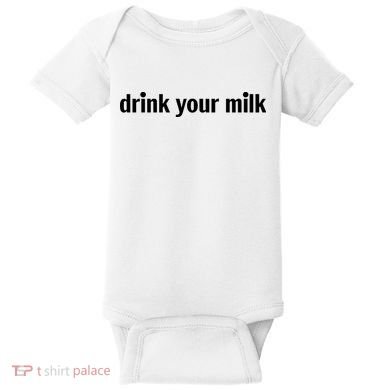 Drink Your Milk Daily Funny Meme Baby Bodysuit